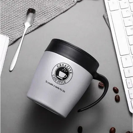 YIHAO New Fashion Double Wall Stainless Steel Handsel a spoon Thermoses Vacuum Flasks Business Portable Thermal Insulation Cup