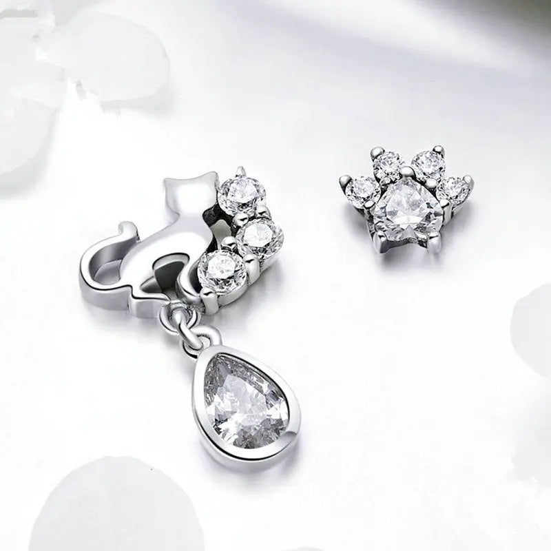 Vintage style cat earrings