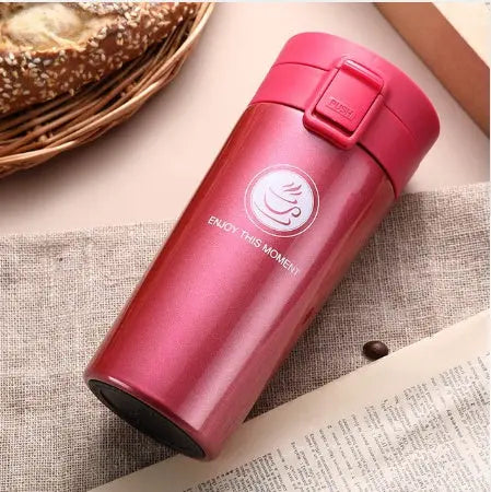 YIHAO New Fashion Double Wall Stainless Steel Handsel a spoon Thermoses Vacuum Flasks Business Portable Thermal Insulation Cup