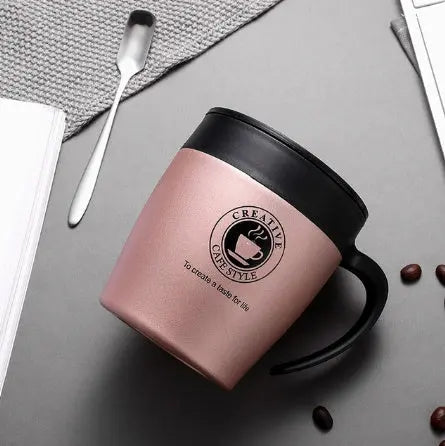 YIHAO New Fashion Double Wall Stainless Steel Handsel a spoon Thermoses Vacuum Flasks Business Portable Thermal Insulation Cup