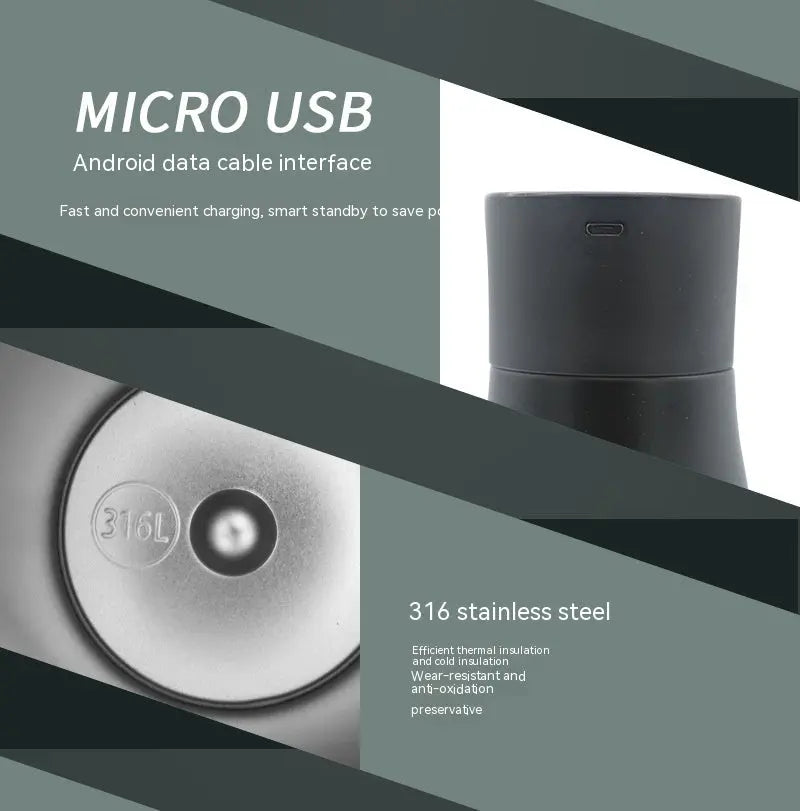 Intelligent Display Temperature Sterilization Vacuum Cup Stainless Steel