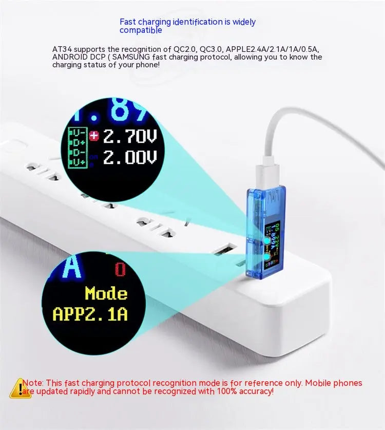 AT34 Digital Voltmeter USB Charger Detection Instrument