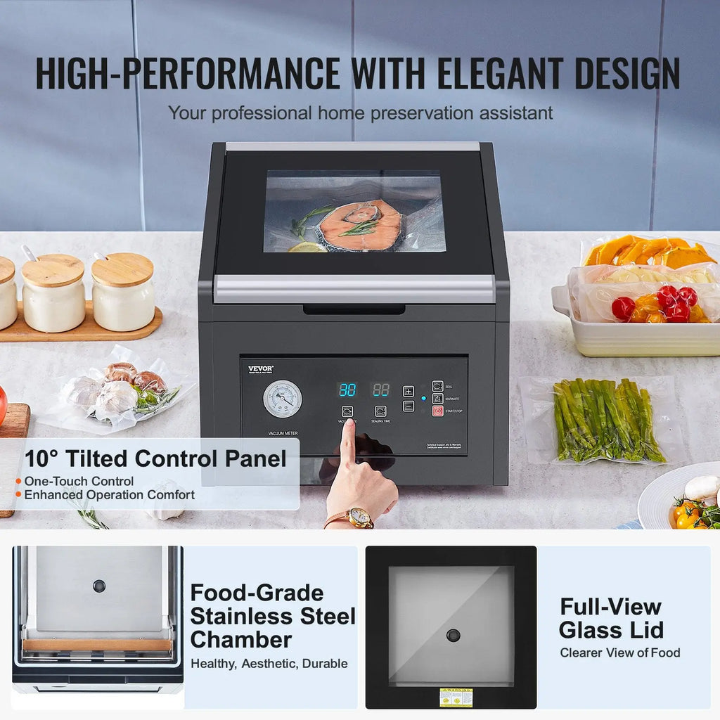 Chamber Vacuum Sealer, 380W Vacuum Pump Power, Sealing Bag Packing Machine For Wet Foods, Meat, Compact Design With 11.5 In Sealing Length, Ideal Commercial Sealer For Professional And Home Use