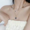 Two Stacked Necklaces With Natural Crystals