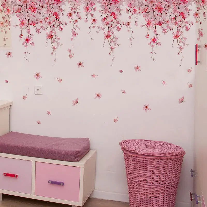 Wall Art Sticker Flower  Floral Wall Stickers Self-adhesive  Wall Decals R