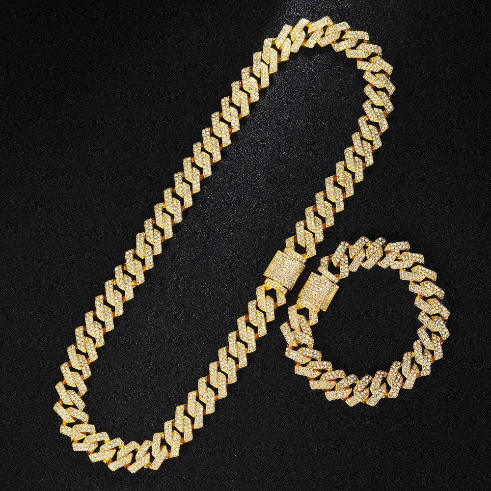 Fashion Bracelet Necklace Diamond Set