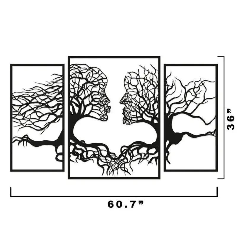 Love Tree Iron Silhouette Decorative Painting Wall Sticker