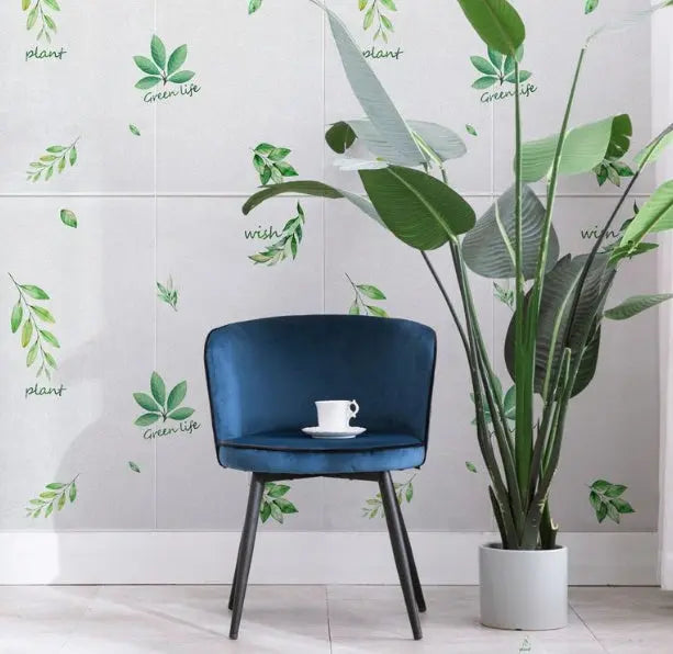 3DThree Dimensional Wall Sticker Green Leaf Wallpaper