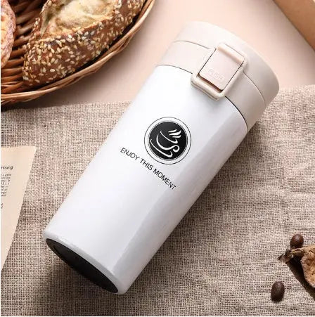 YIHAO New Fashion Double Wall Stainless Steel Handsel a spoon Thermoses Vacuum Flasks Business Portable Thermal Insulation Cup