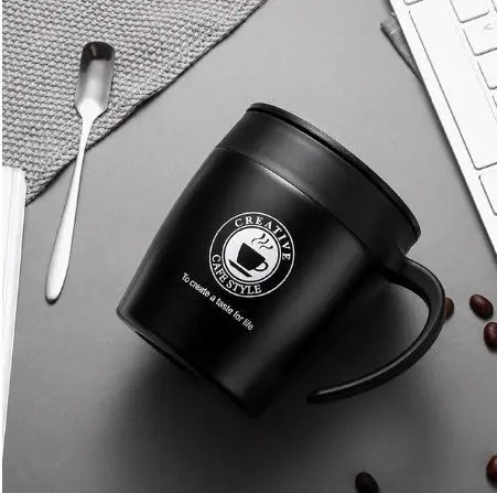YIHAO New Fashion Double Wall Stainless Steel Handsel a spoon Thermoses Vacuum Flasks Business Portable Thermal Insulation Cup