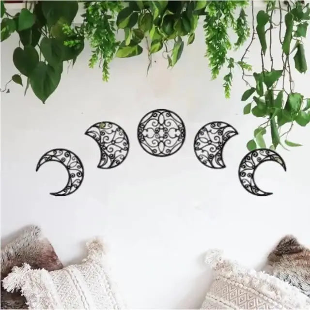 Moon Cycle Change Wooden Wall Sticker