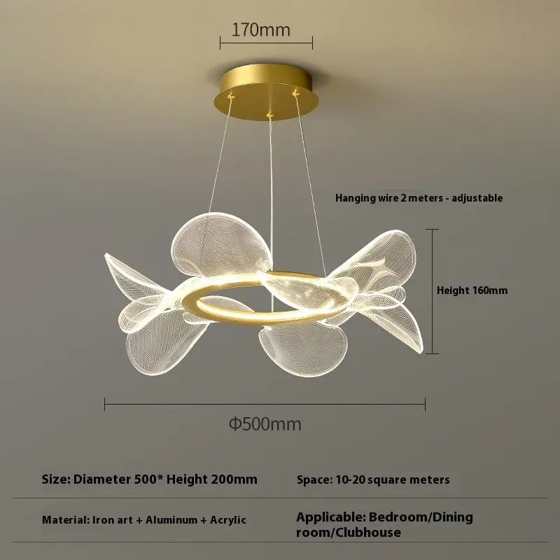 Art Chandelier Italian Minimalistic Bedroom Chandelier Acrylic