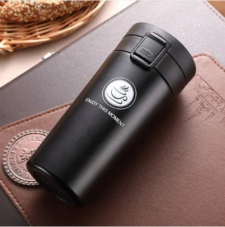 YIHAO New Fashion Double Wall Stainless Steel Handsel a spoon Thermoses Vacuum Flasks Business Portable Thermal Insulation Cup