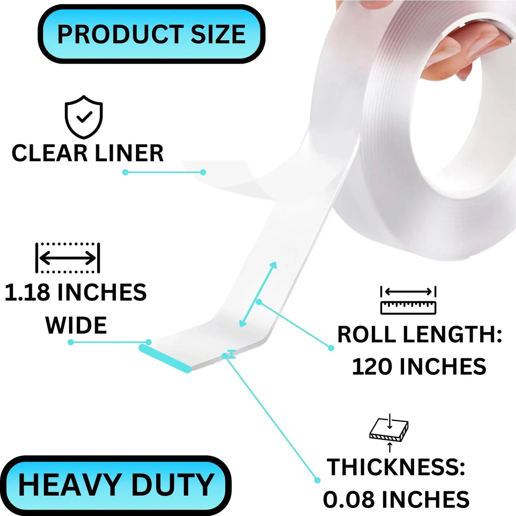 Heavy‑Duty Double‑Sided Tape 10 feets
Our heavy‑duty double‑sided tape is designed for people who want to hang, mount, or organize without damaging their walls. Built with industrial‑strength adhesive, it delivers a zaylen Store0 fee