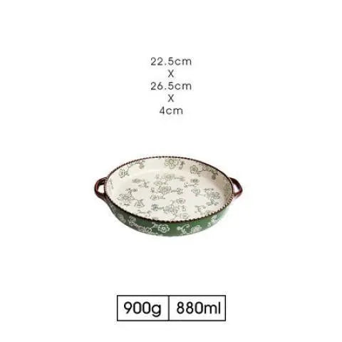 Japanese -style Cherry Blossom Hand -painted Ceramic Baking Sheet