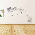 Vine Flowers Sticker And Butterflies Wall Art Vinyl Sticker-Home DIY Wall Decal
