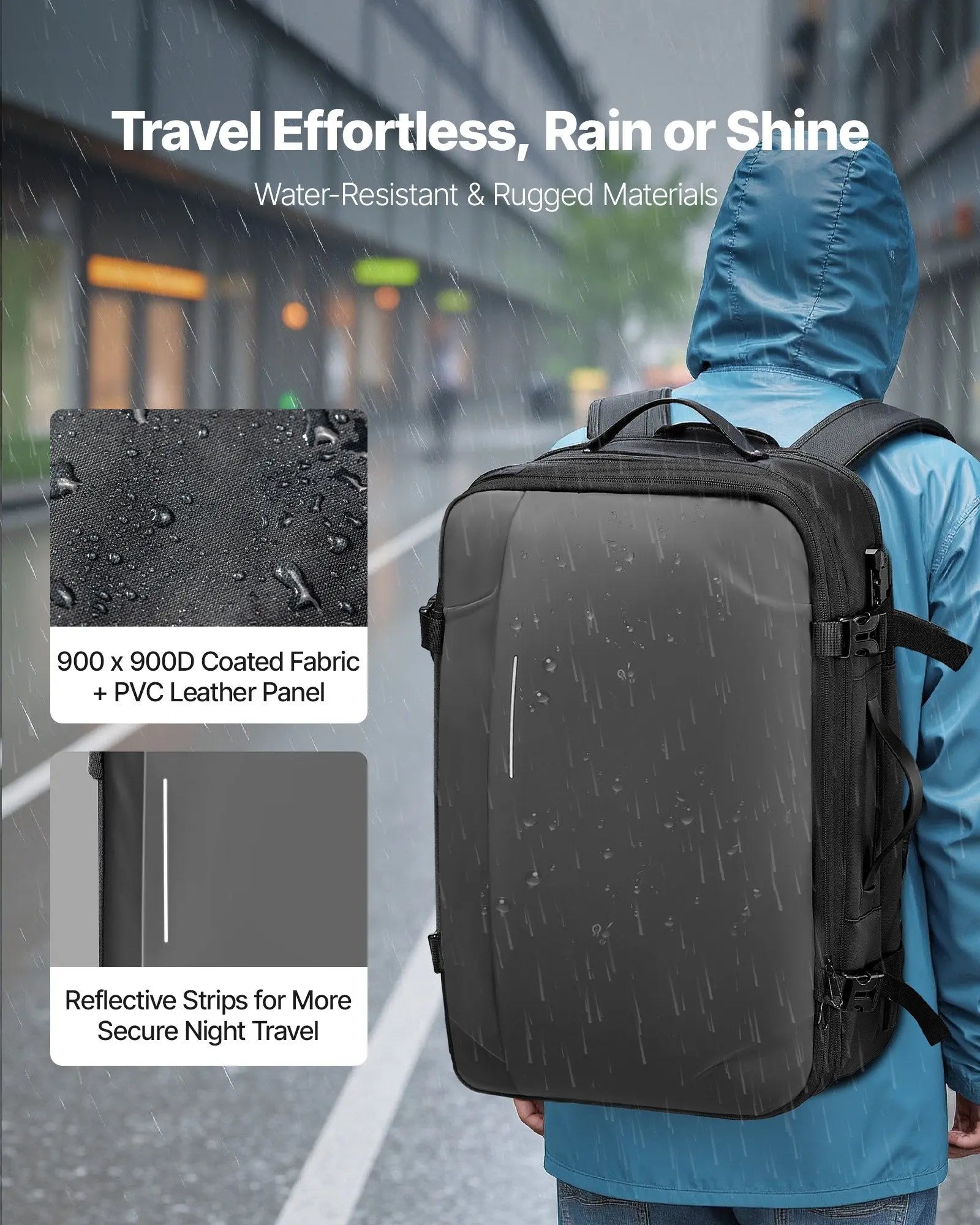 Vacuum Travel Backpack, 65L, Expandable Vacuum Seal Compression Travel Backpack With Pump, With TSA-Approved Lock, Airback Vacpack, Water-Resistant Carry-On Suitcase Luggage, For Business, Gray
