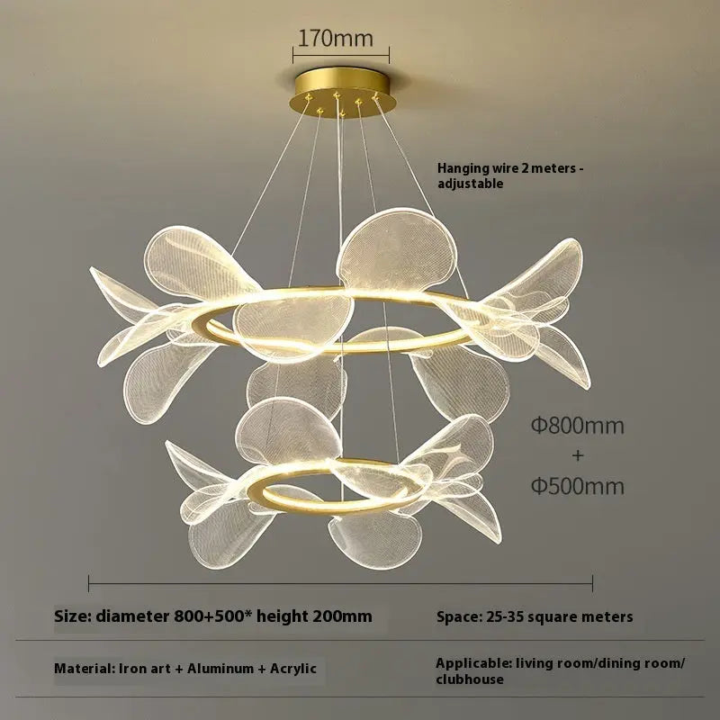 Art Chandelier Italian Minimalistic Bedroom Chandelier Acrylic