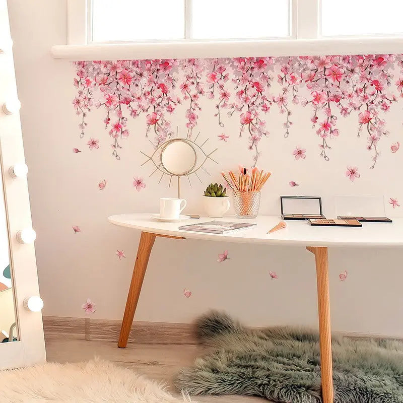 Wall Art Sticker Flower  Floral Wall Stickers Self-adhesive  Wall Decals R