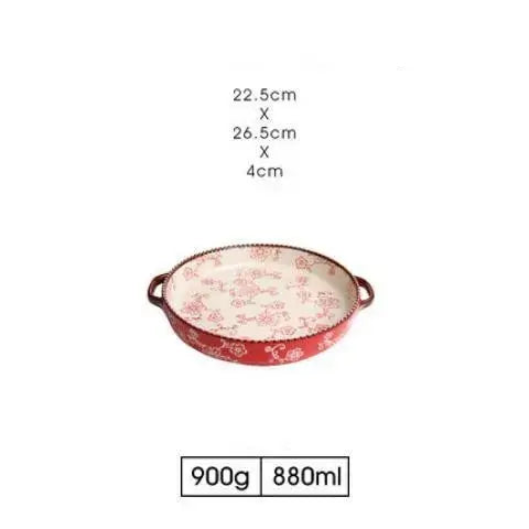 Japanese -style Cherry Blossom Hand -painted Ceramic Baking Sheet zaylen Store