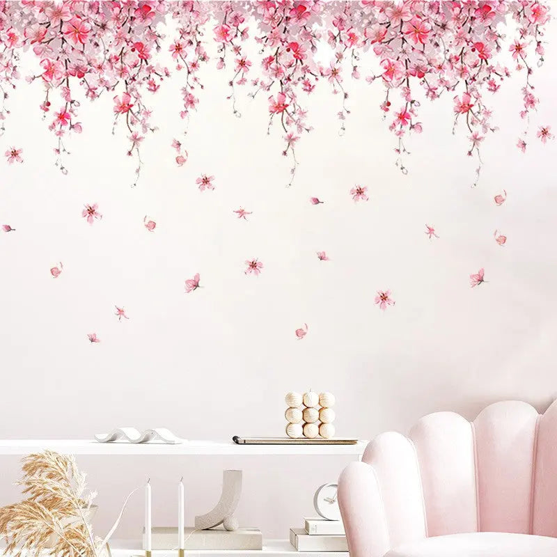Wall Art Sticker Flower  Floral Wall Stickers Self-adhesive  Wall Decals R
